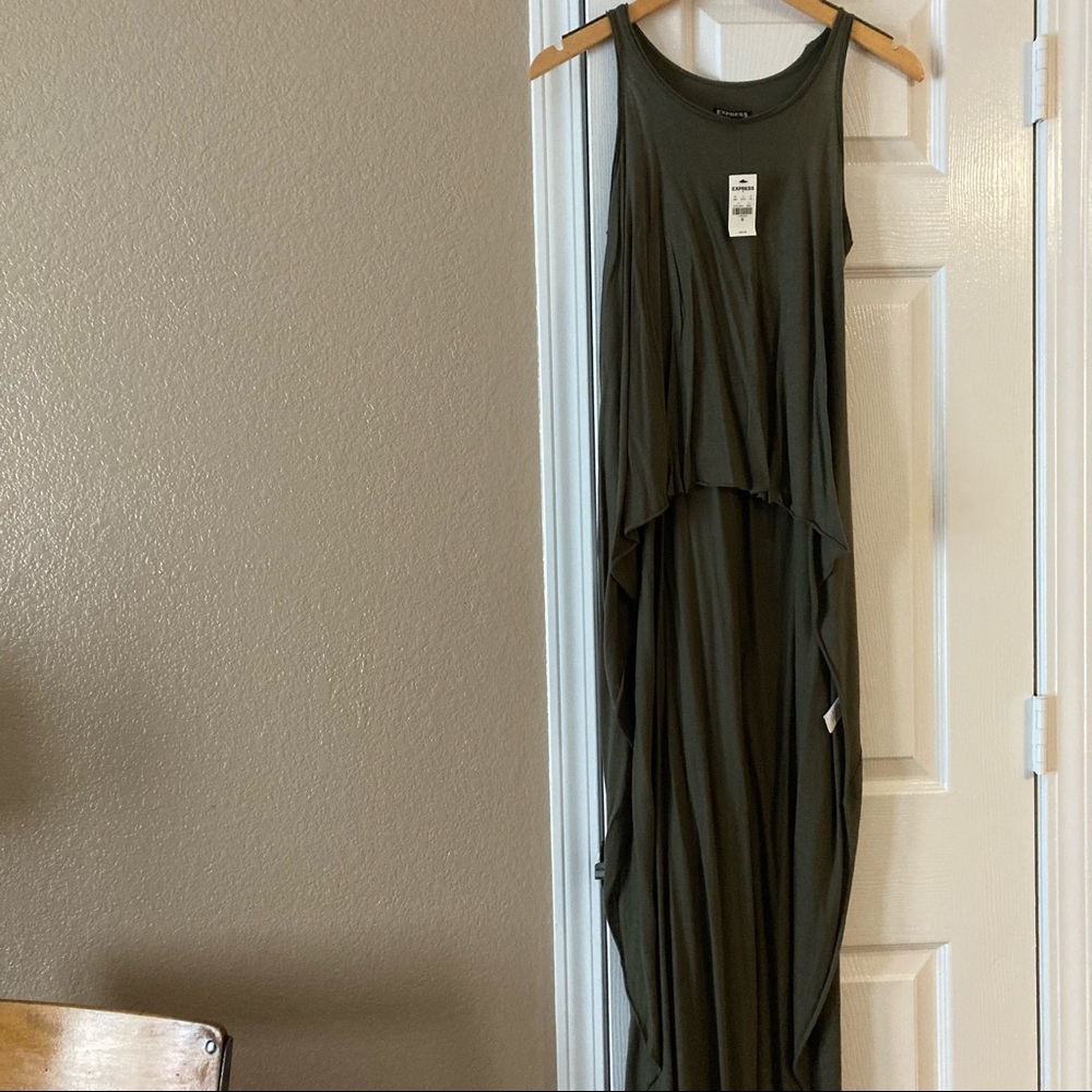 EXPRESS olive green Hi Lo Extreme Cami tank top